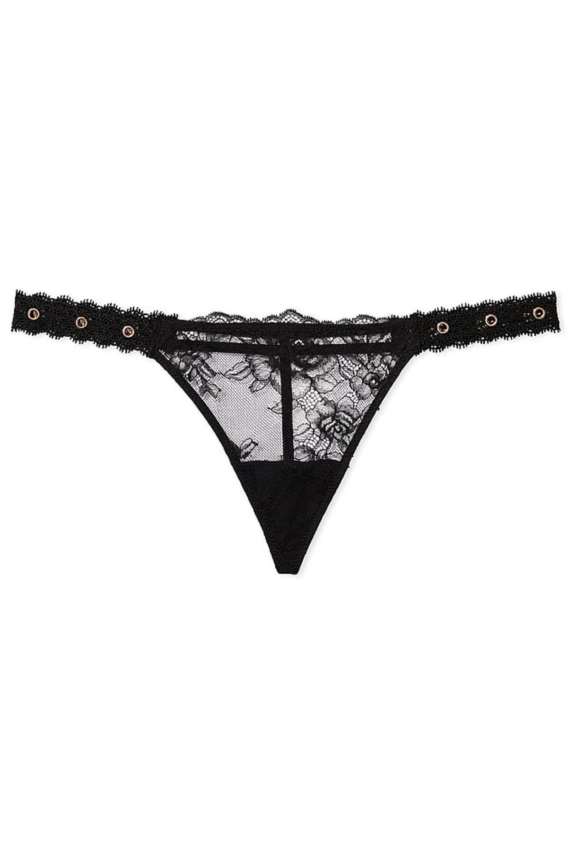 Victoria's Secret Black G String Eyelet Lace Knickers - Image 3 of 3