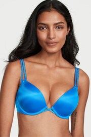 Victoria's Secret Shocking Blue Lace Add 2 Cups Push Up Double Shine Strap Add 2 Cups Push Up Bombshell Bra - Image 1 of 4