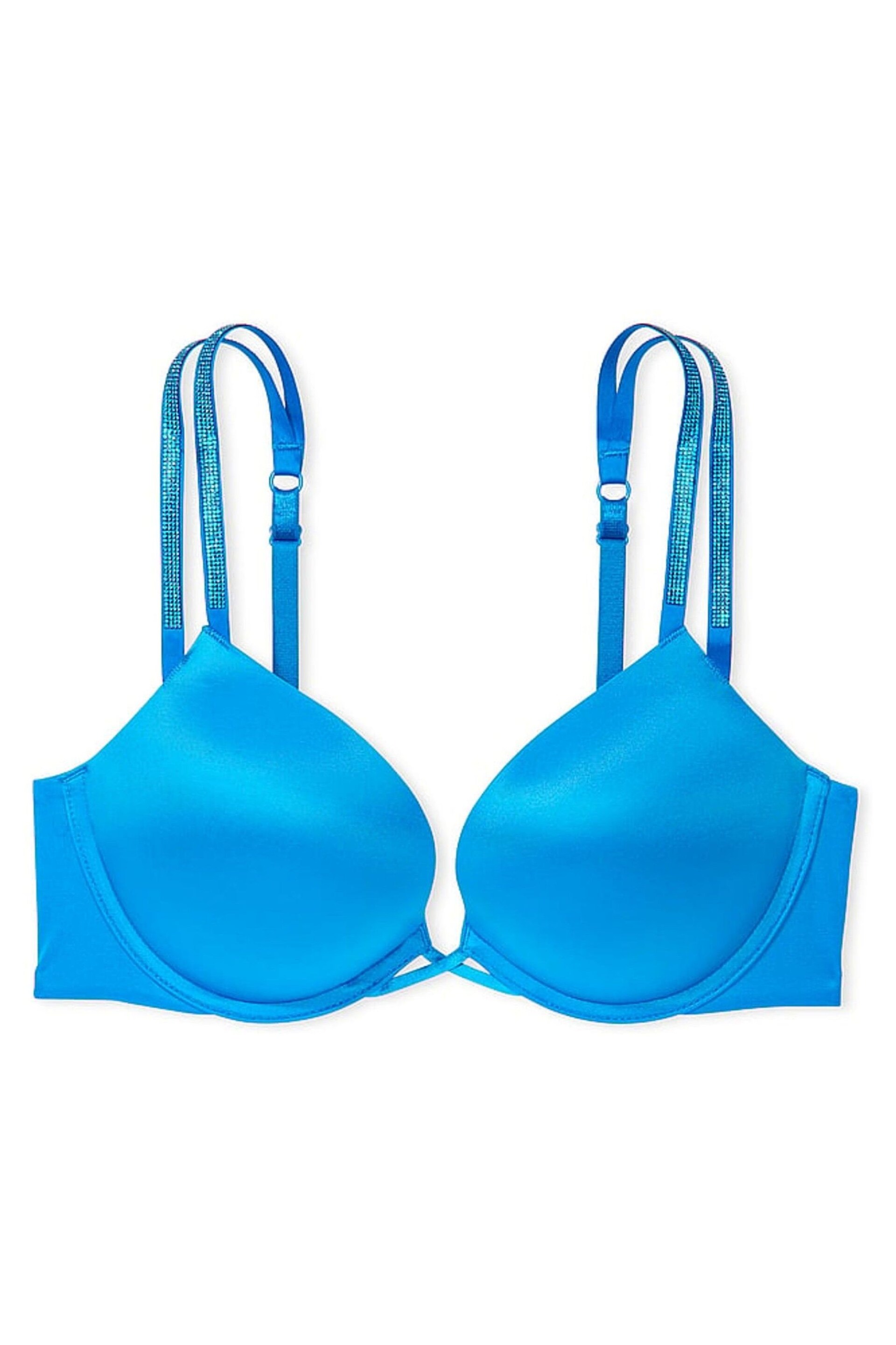 Victoria's Secret Shocking Blue Lace Add 2 Cups Push Up Double Shine Strap Add 2 Cups Push Up Bombshell Bra - Image 3 of 4