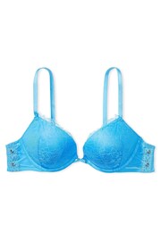 Victoria's Secret Capri Blue Add 2 Cups Push Up Eyelet Lace Bra - Image 3 of 3