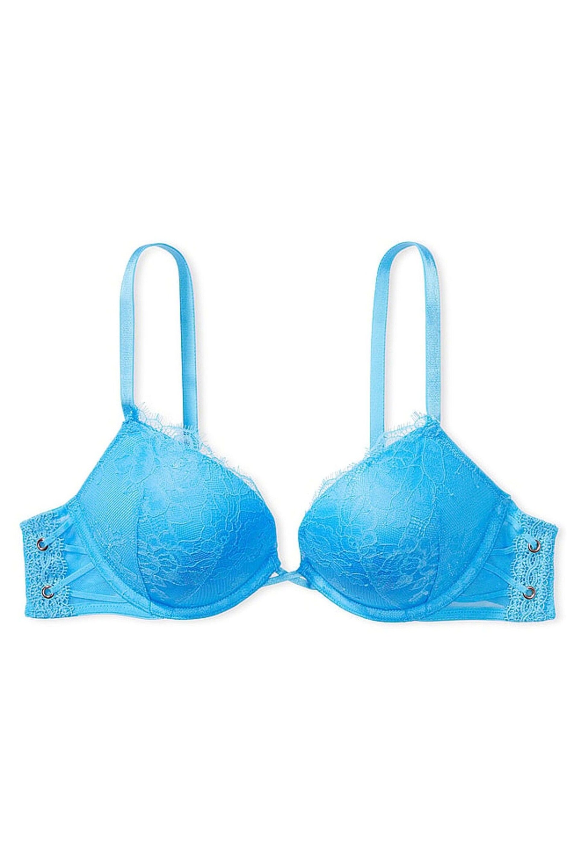 Victoria's Secret Capri Blue Add 2 Cups Push Up Eyelet Lace Bra - Image 3 of 3