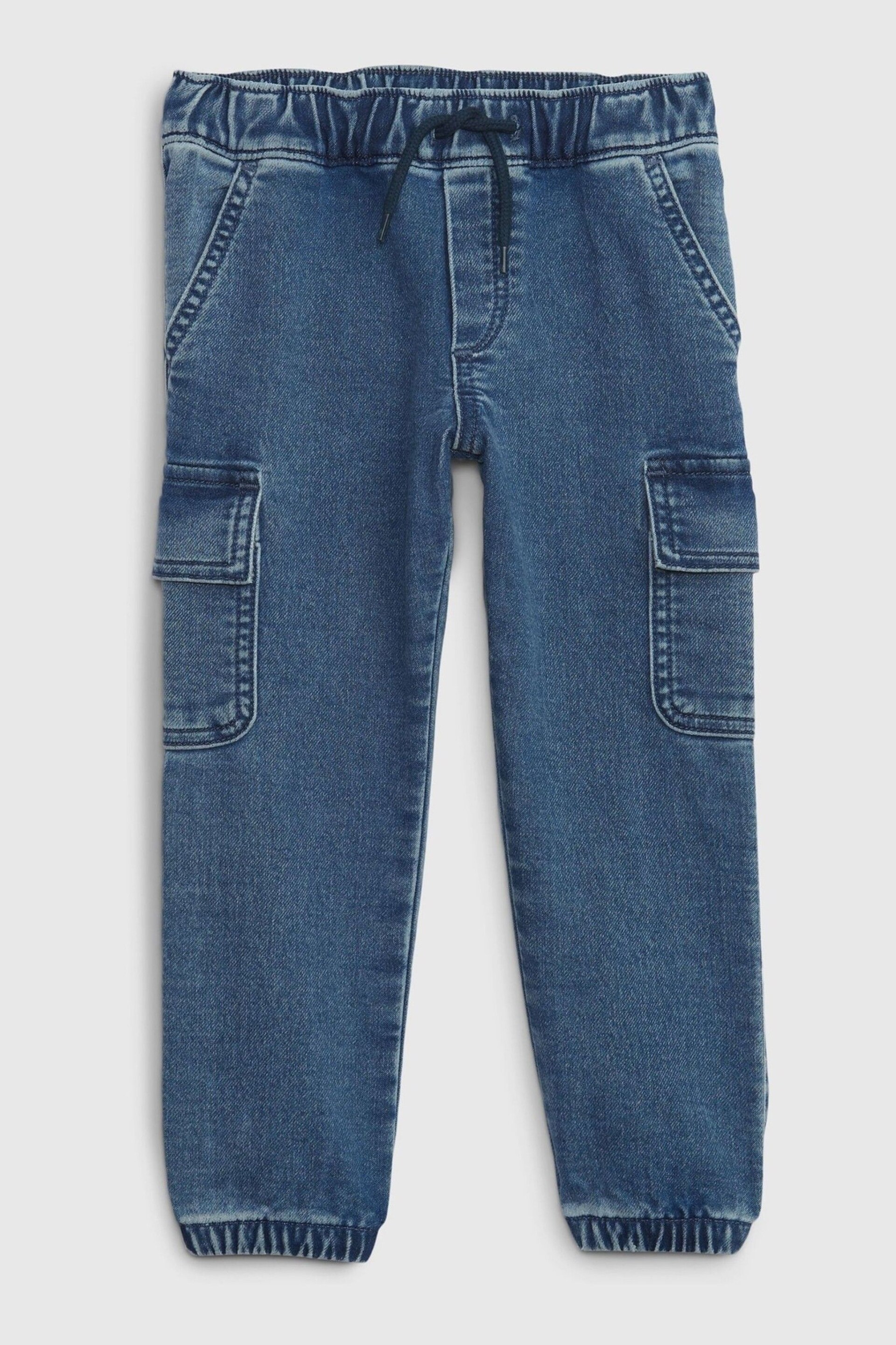 Gap Blue Denim Cargo Joggers with Washwell (12mths-5yrs) - Image 1 of 3