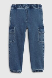 Gap Blue Denim Cargo Joggers with Washwell (12mths-5yrs) - Image 2 of 3