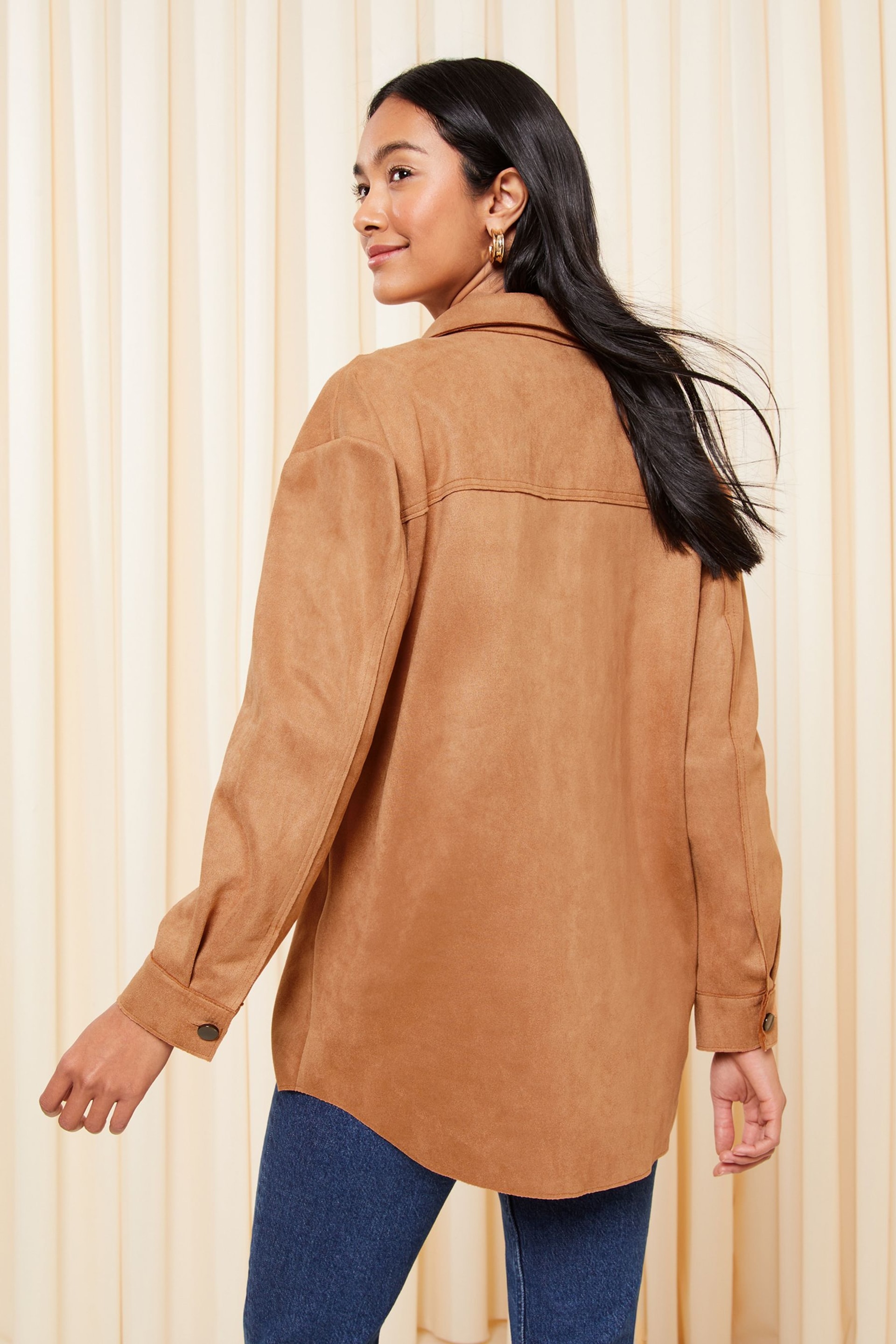 Friends Like These Camel Faux Suede Shacket - Image 4 of 4