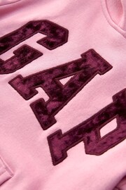 Gap Pink Veour Logo Hoodie (12mths-5yrs) - Image 3 of 3