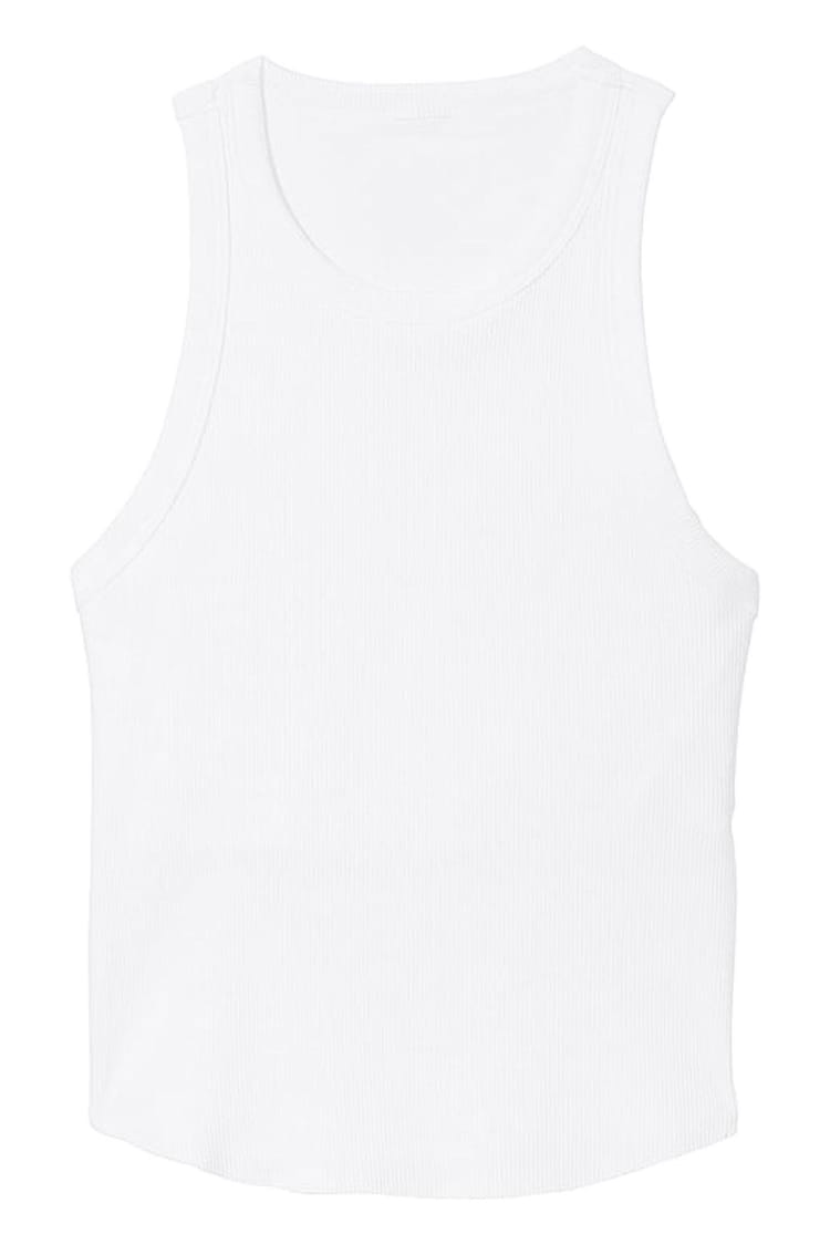 Victoria's Secret PINK Optic White High Neck Shrunken Rib Tank Top - Image 3 of 3