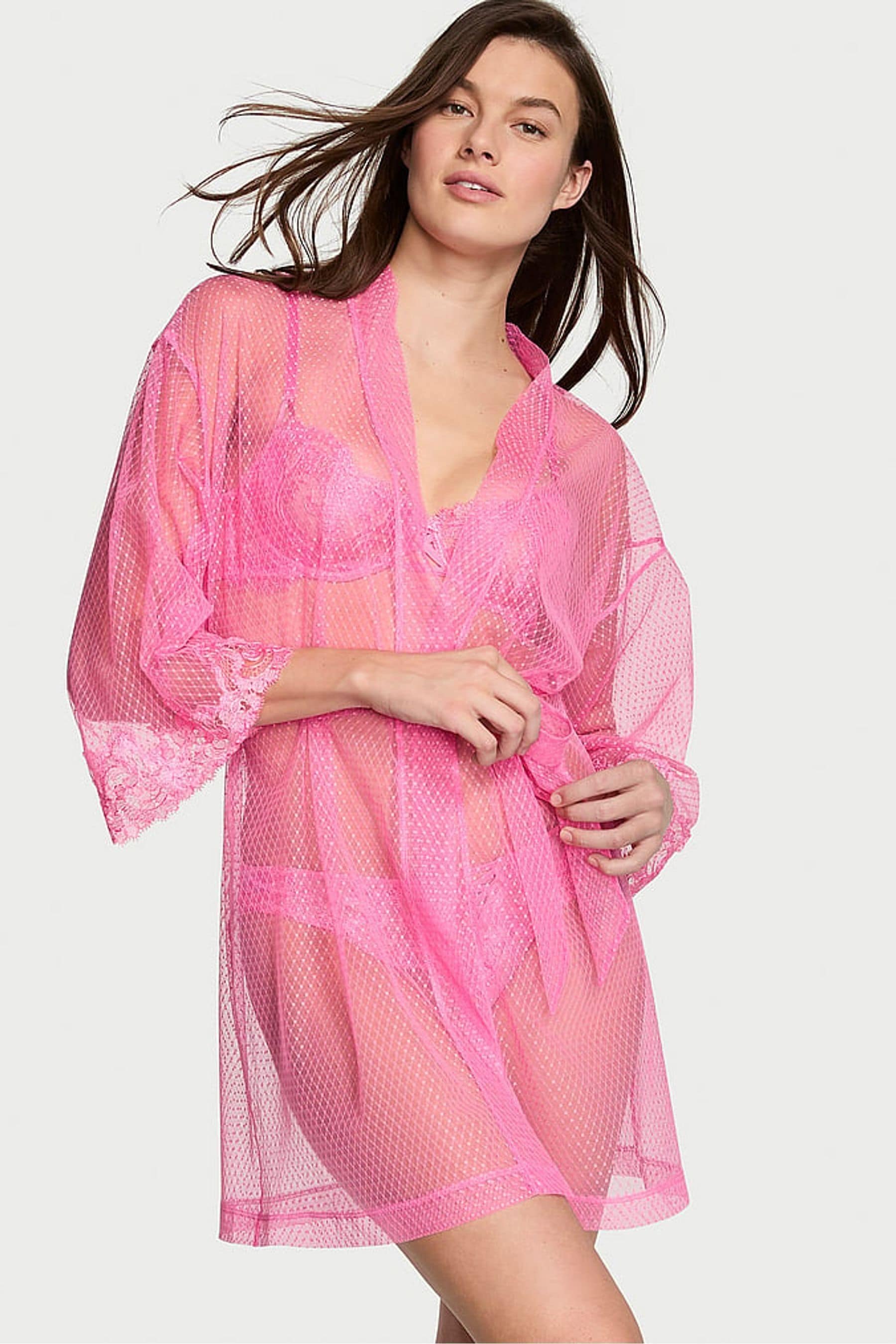 Buy Victoria s Secret Tickled Pink Boho Floral Embroidered Dressing Gown from the Next UK online shop