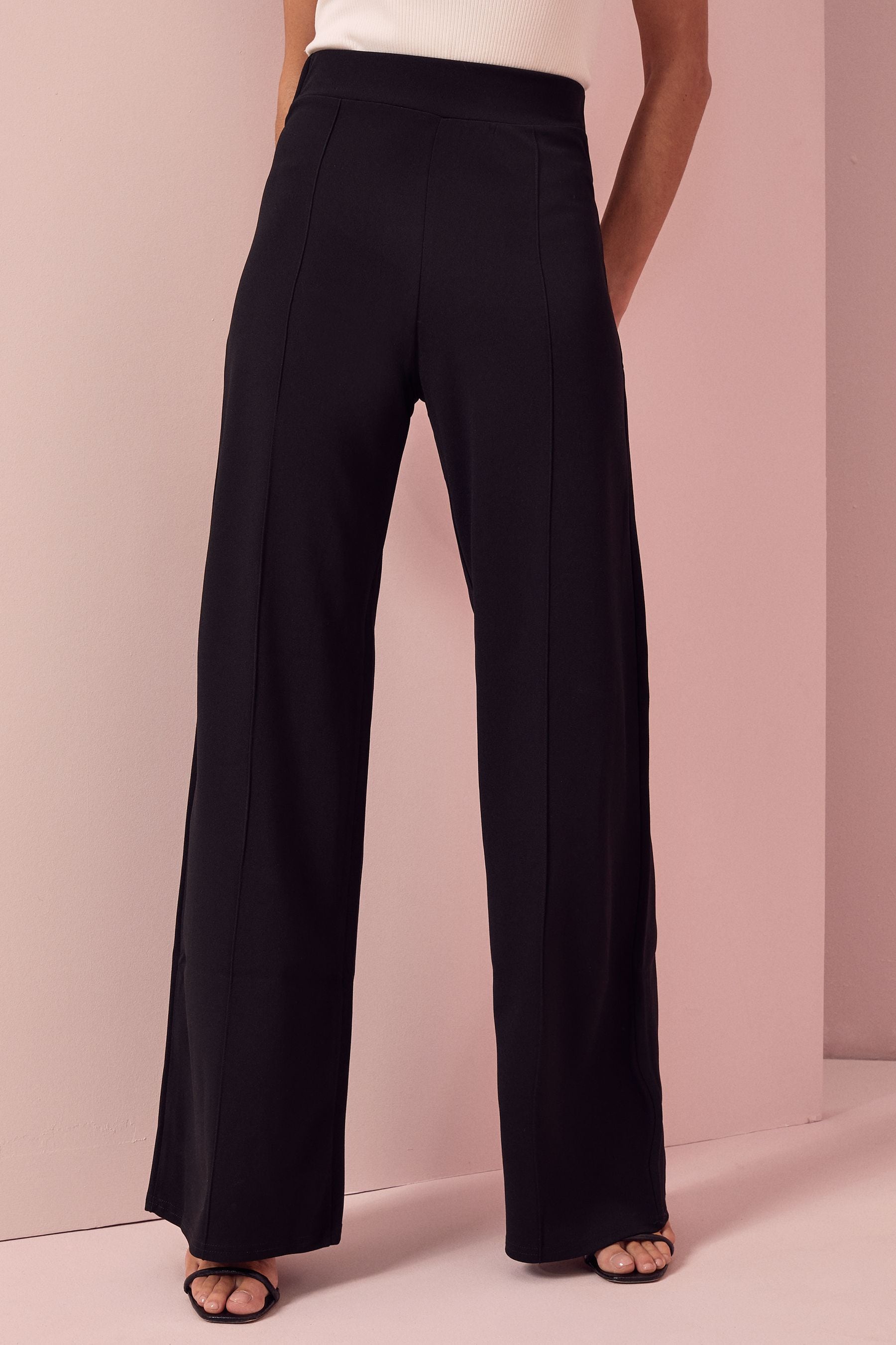 Buy Lipsy Black High Waist Wide Leg Tailored Trousers from the Next UK online shop