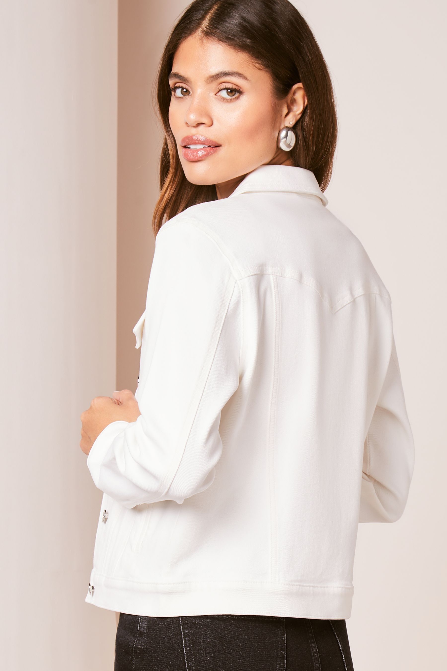 Buy Lipsy White Petite Classic Fitted Denim Jacket from Next Luxembourg
