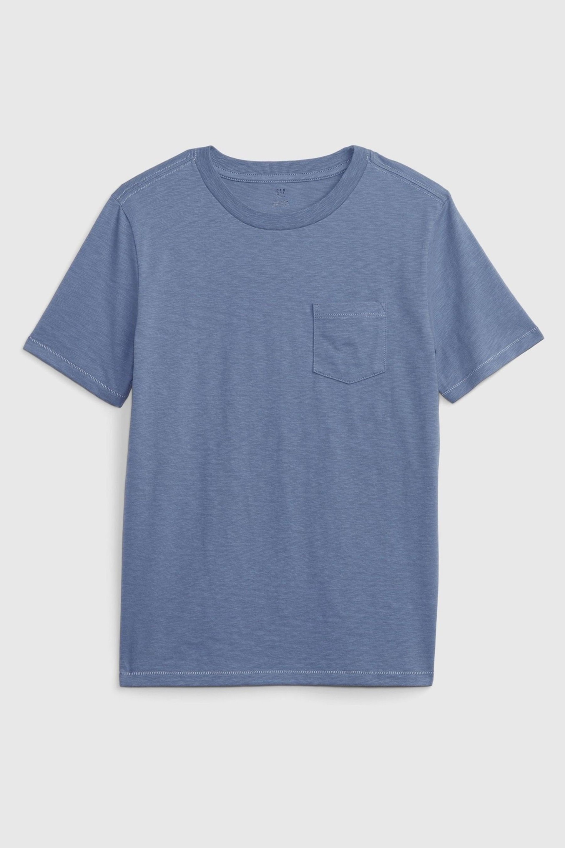 Gap Blue Organic Cotton Pocket Short Sleeve Crew Neck T-Shirt (4-13yrs) - Image 1 of 1