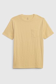 Gap Yellow Organic Cotton Pocket Short Sleeve Crew Neck T-Shirt (4-13yrs) - Image 1 of 1