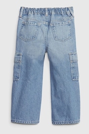 Gap Light Wash Blue Stride Cargo Washwell Jeans (6mths-5yrs) - Image 2 of 3