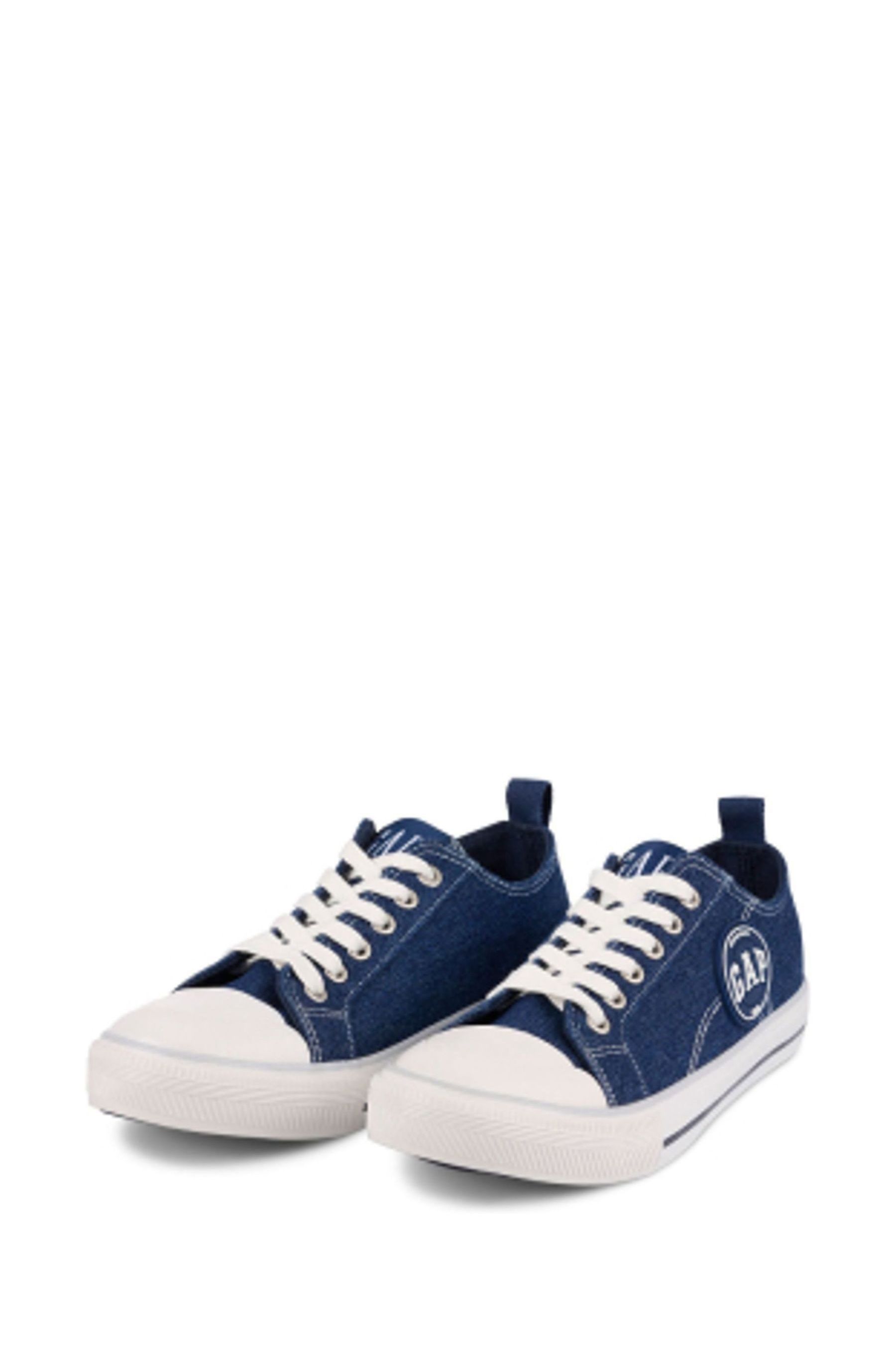Blue canvas trainers hot sale