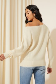 Friends Like These Neutral Off The Shoulder Jumper - Image 4 of 4