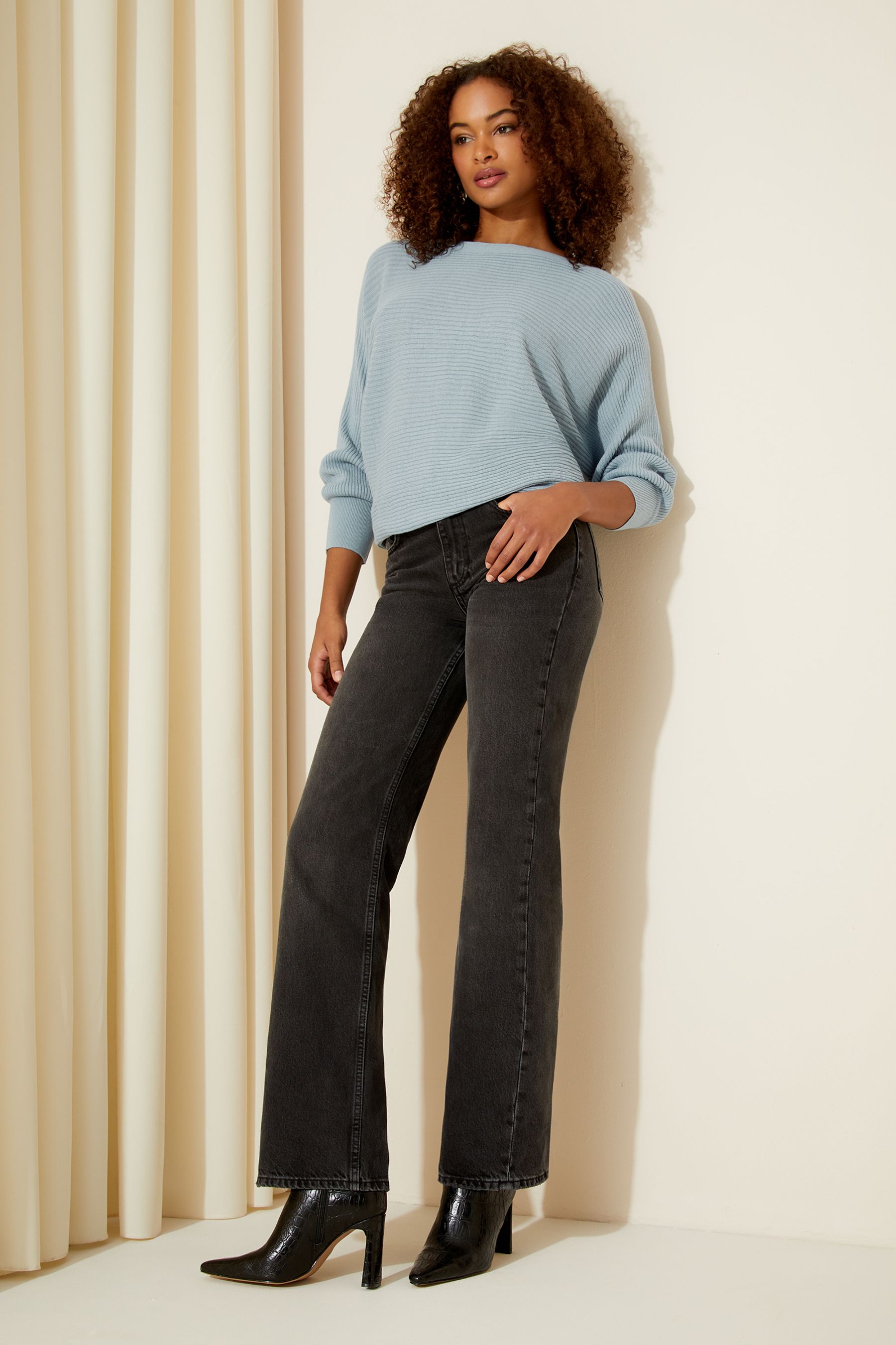 Buy Friends Like These Blue Batwing Knitted Off The Shoulder Jumper from Next Canada
