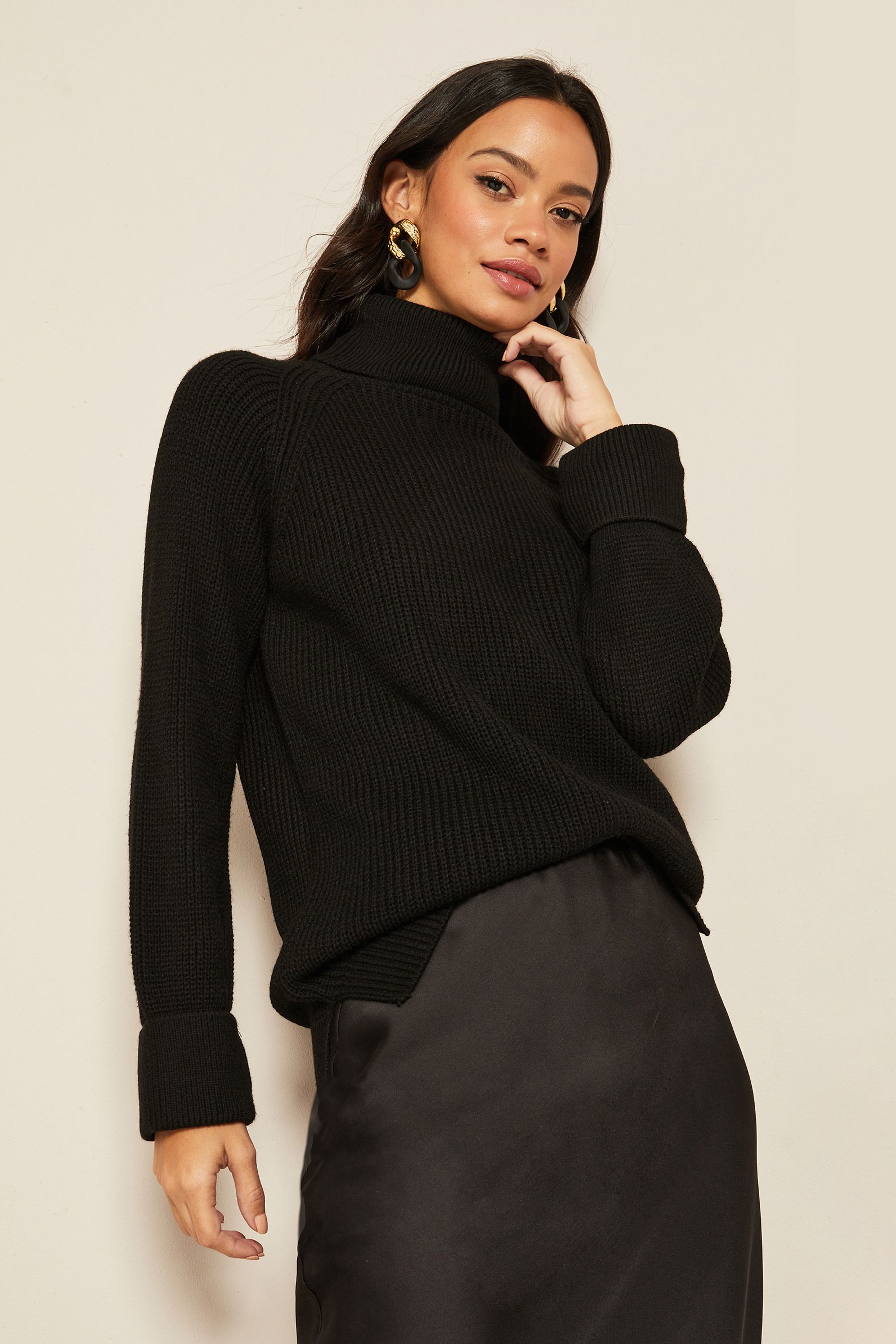 Buy Friends Like These Black Petite Cowl Neck Jumper from the Next UK online shop