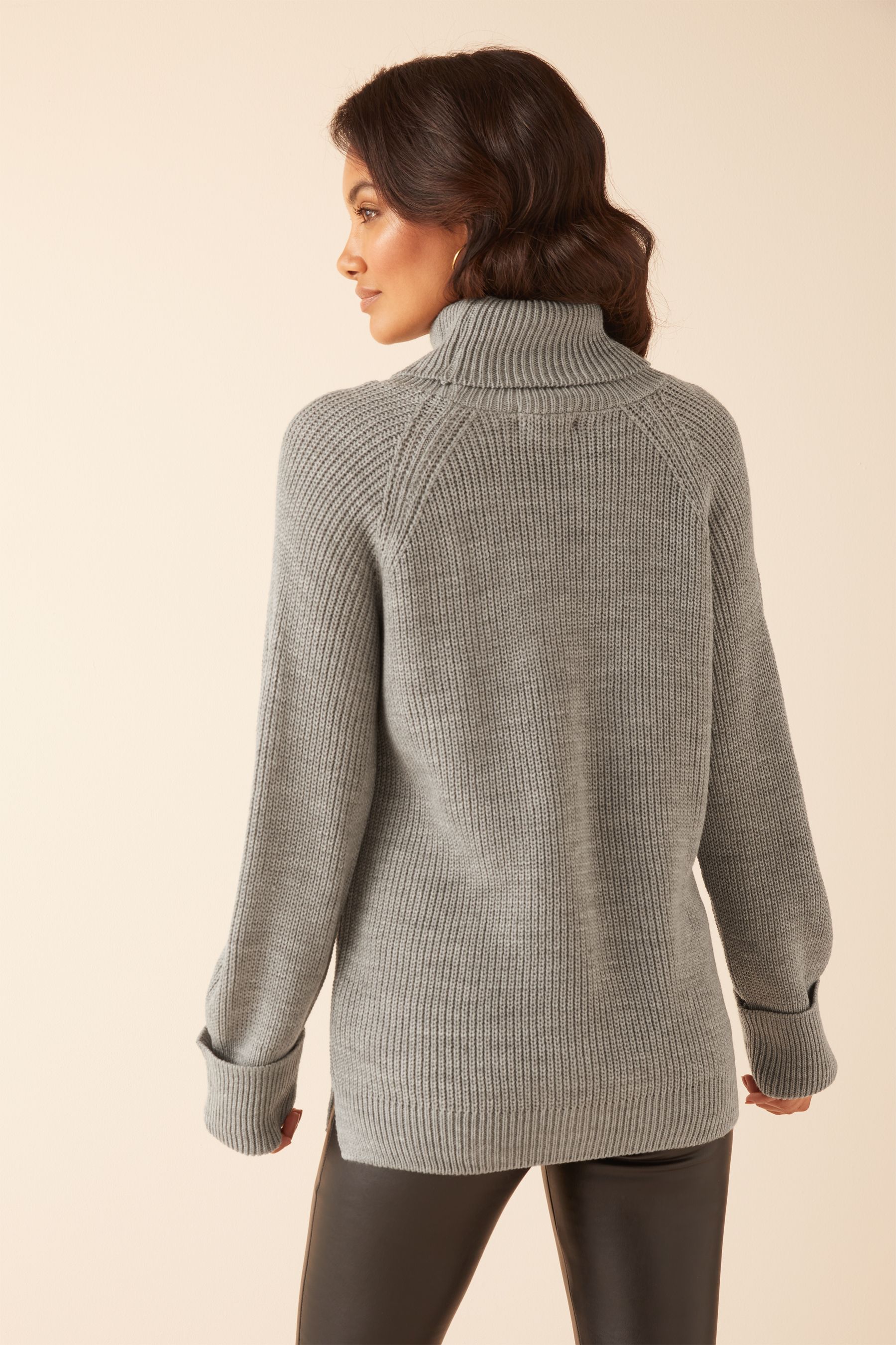 Cowl neck longline jumper discount