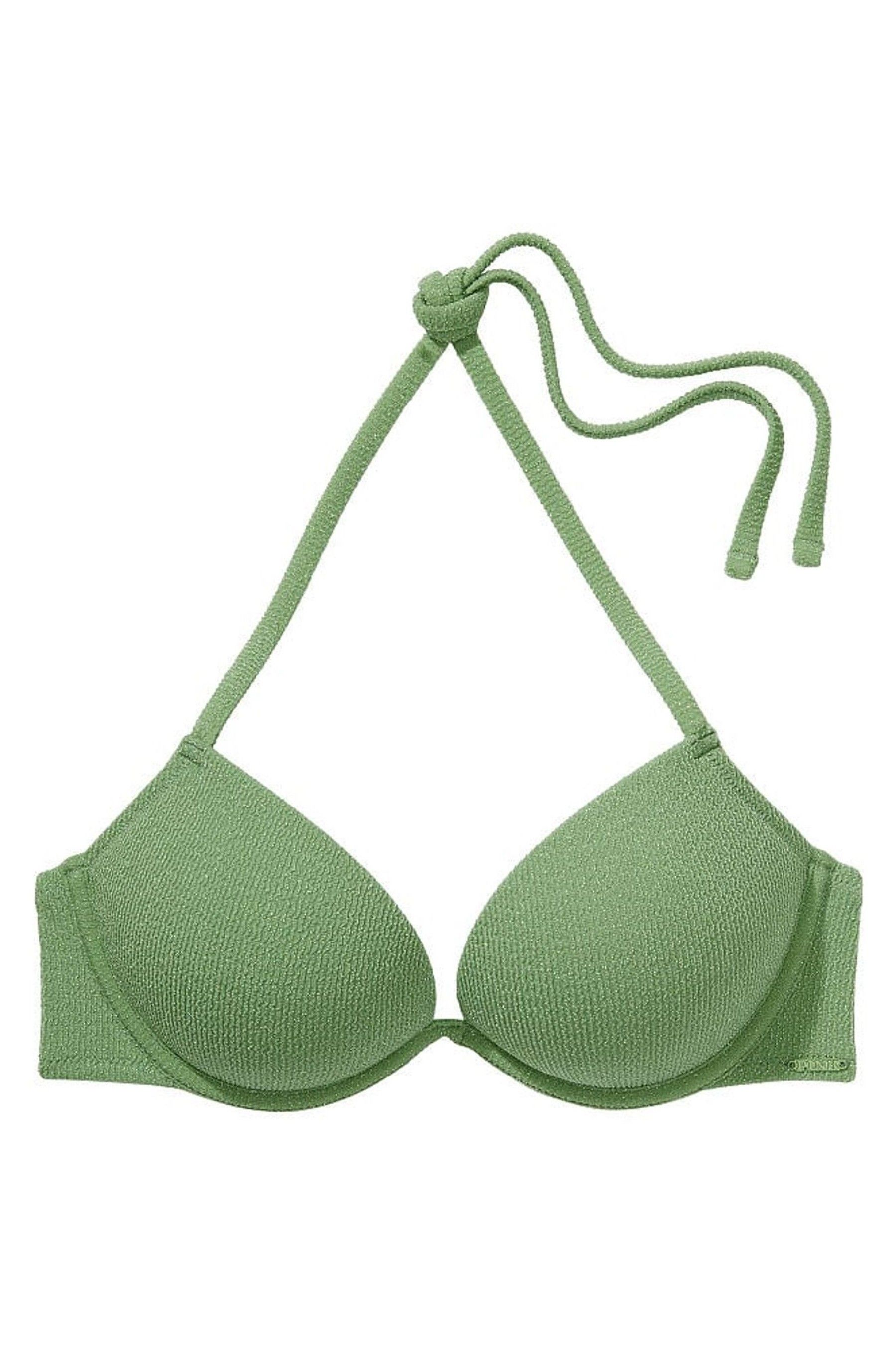 Buy Victoria s Secret PINK Wild Grass Green Add 2 Cups Push Up Bikini Top from the Next UK online shop