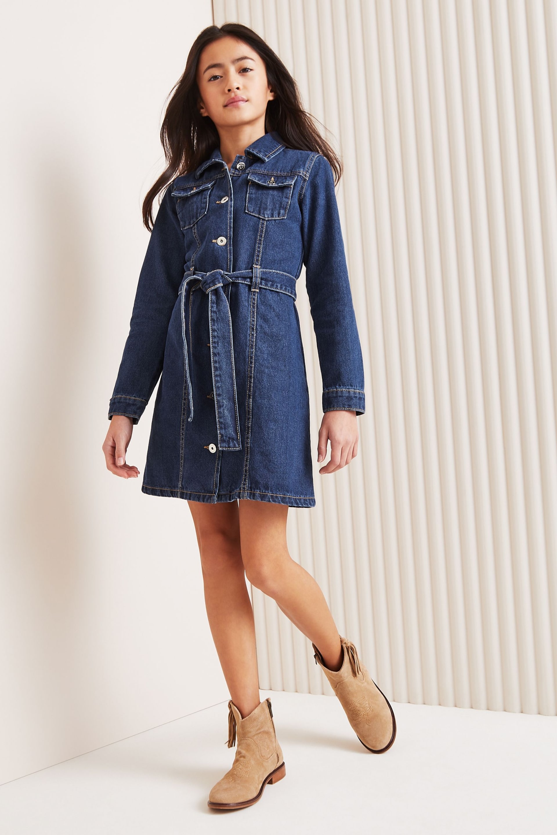 Lipsy Blue Denim Dress (2-16yrs) - Image 2 of 4