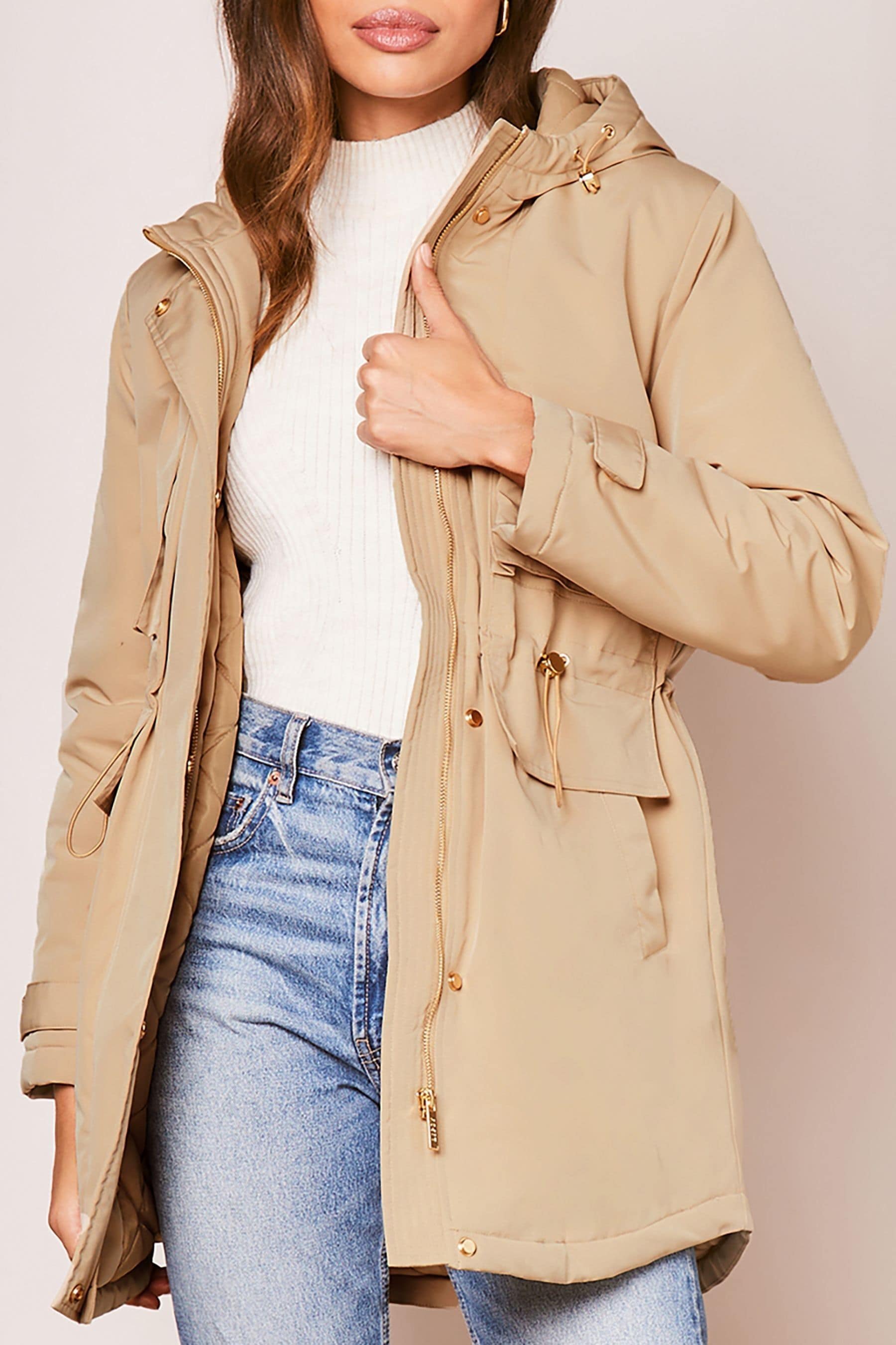 Buy Lipsy Camel Shower Resistant Parka Rain Coat from Next Luxembourg