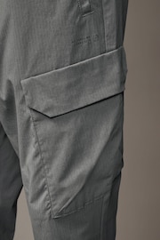 Light Grey Regular Fit Ripstop Tech Cargo Trousers - Image 9 of 15