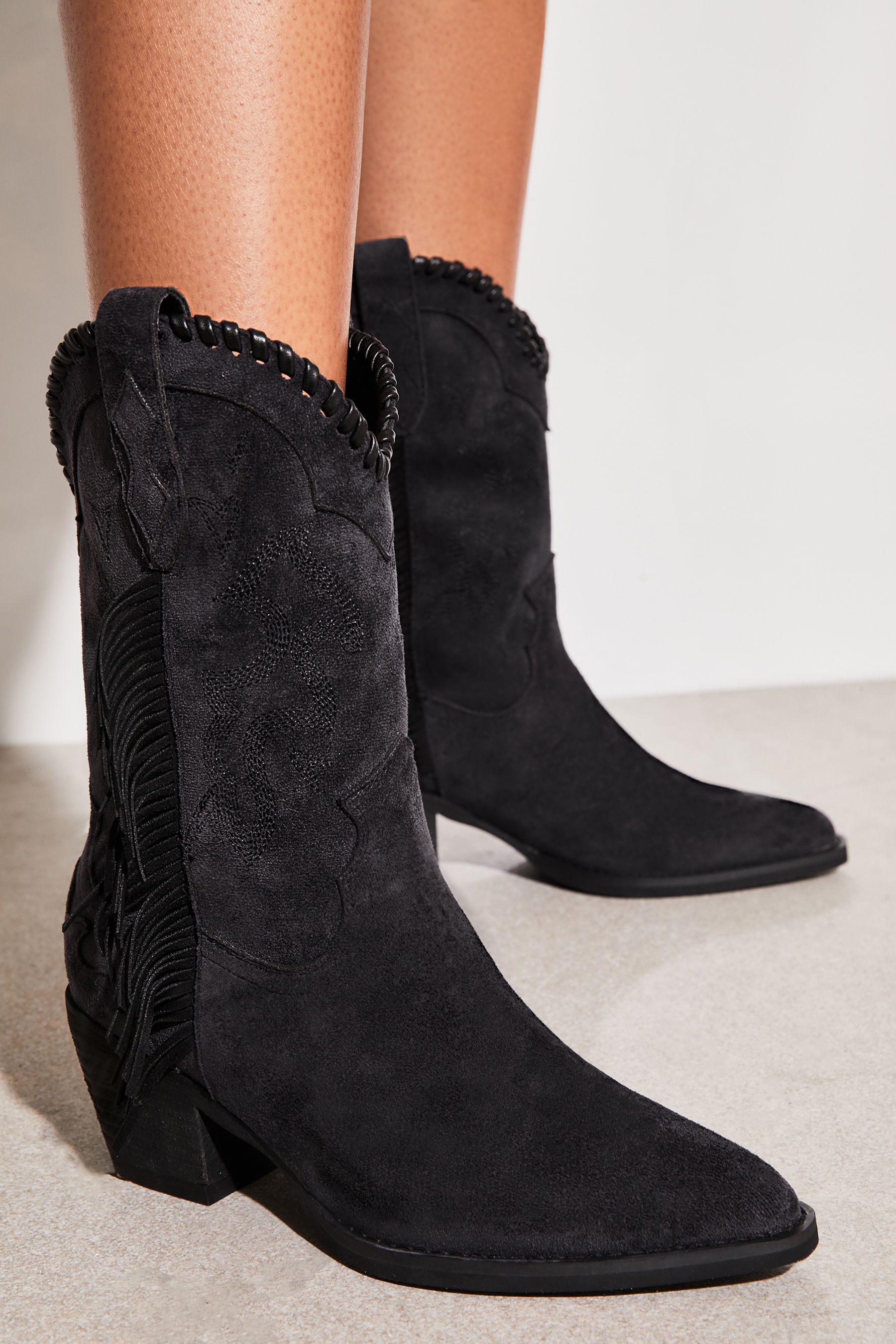 Buy Lipsy Grey Pull On Calf Pointed Western Heel Boot from Next Luxembourg