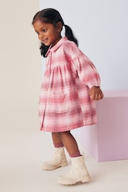 Red/Pink Check 100% Cotton Shirt Dress (3mths-8yrs) - Image 2 of 7