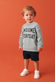 Grey Varsity Sweatshirt and Shorts Set (3mths-7yrs) - Image 1 of 3