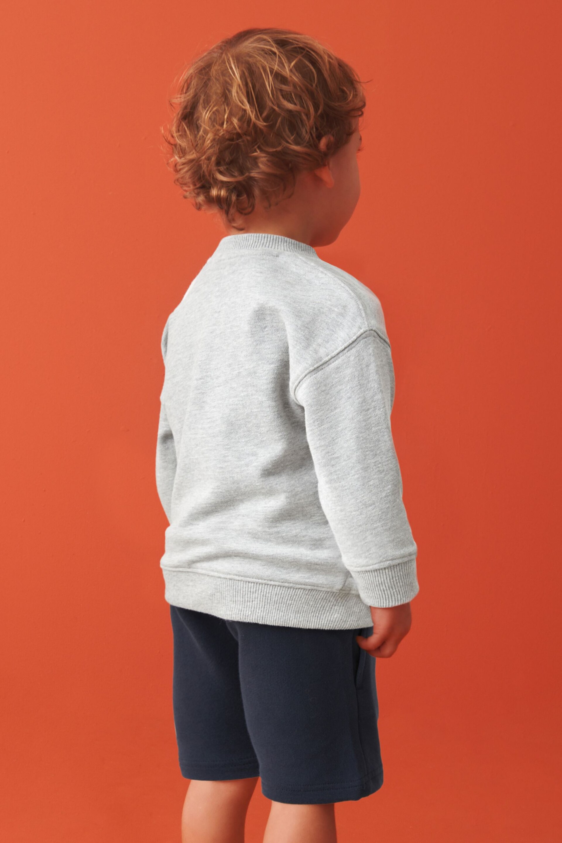 Grey Varsity Sweatshirt and Shorts Set (3mths-7yrs) - Image 3 of 3