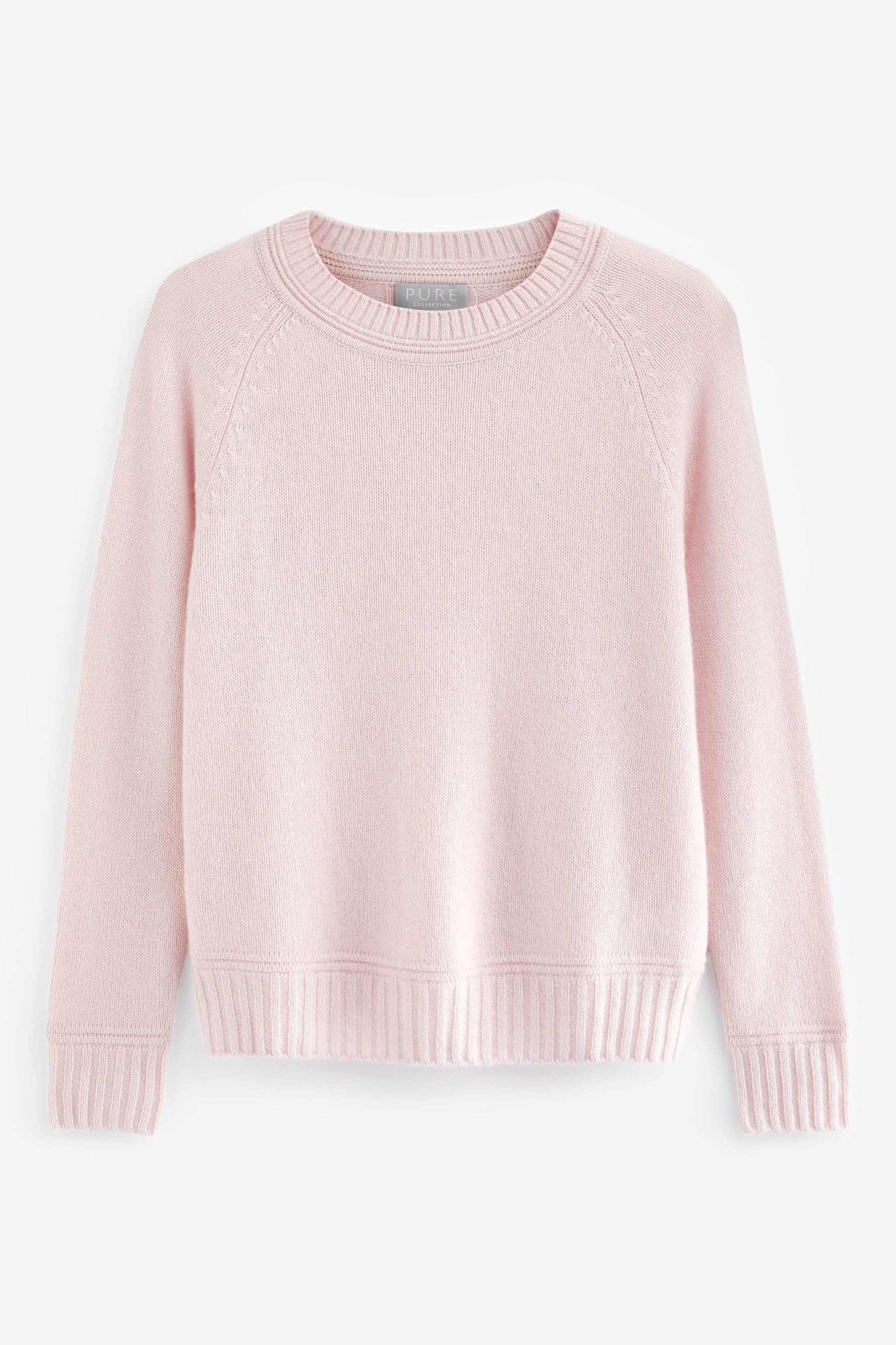 Pure Collection Pink Cashmere Lofty Raglan Sleeve Jumper