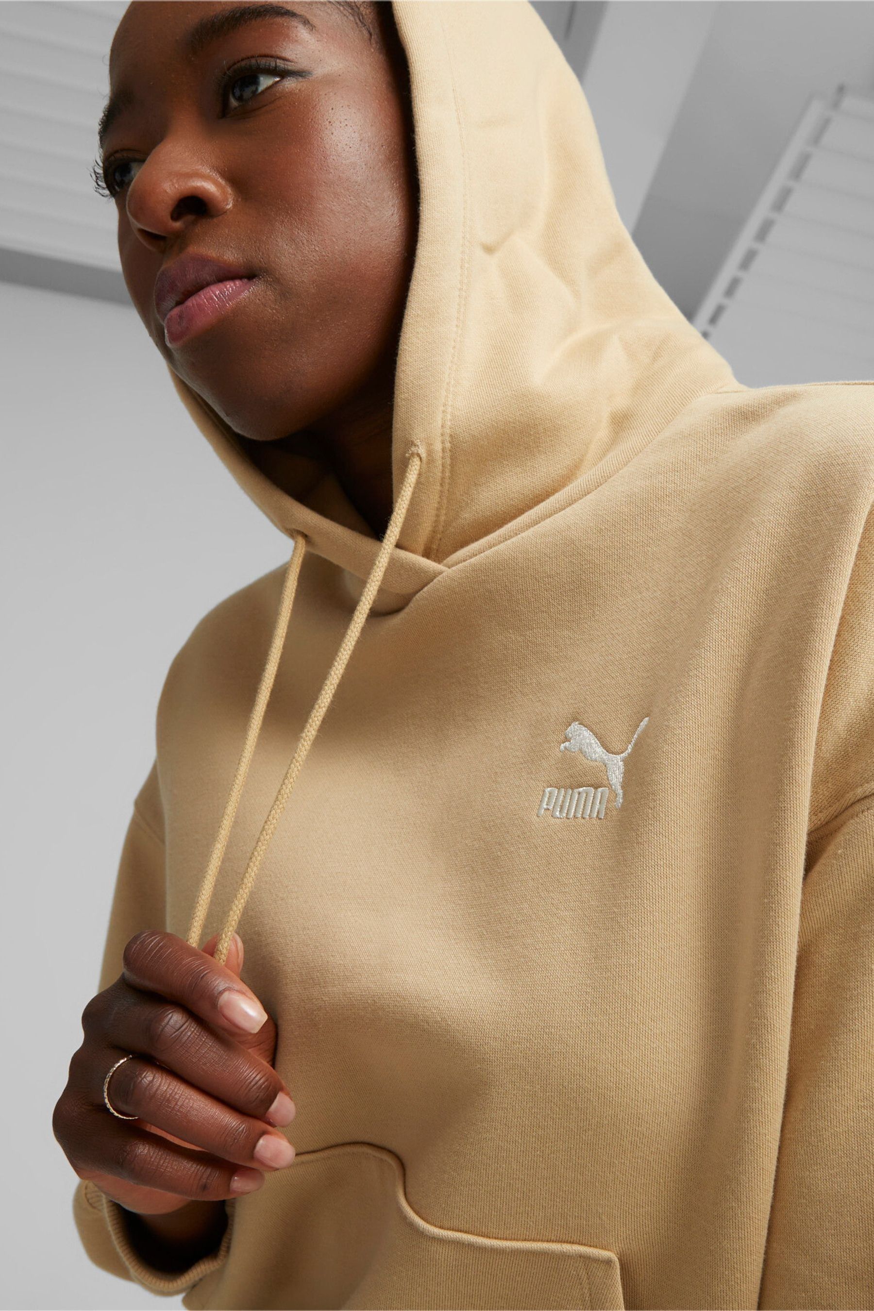 Nude oversized hoodie top
