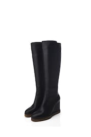 Moda in Pelle Victoriaa Long Clean Crepe Wedge Black Boots - Image 2 of 5