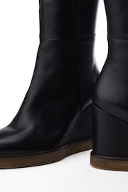 Moda in Pelle Victoriaa Long Clean Crepe Wedge Black Boots - Image 4 of 5