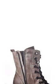 Moda in Pelle Grey Bellzie Lace Up Leather Ankle Boots - Image 4 of 4