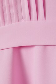 Reiss Pink Erica Senior Zip Front Asymmetric Dress - Image 6 of 6