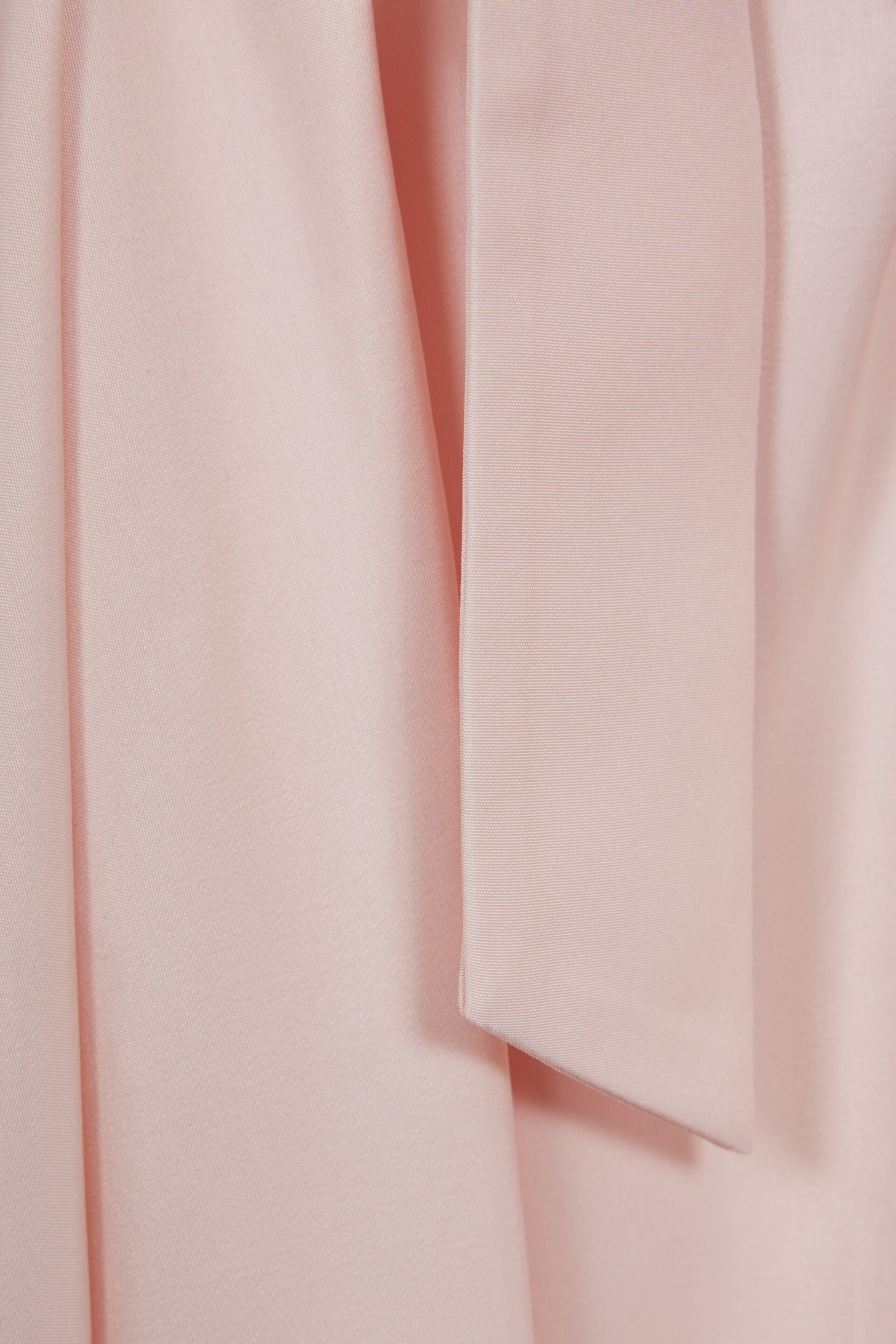 Reiss Pink Garcia Senior Pleated Belted Taffeta Midi Skirt - Image 6 of 6