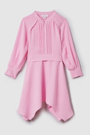 Reiss Pink Erica Junior Zip Front Asymmetric Dress - Image 2 of 6