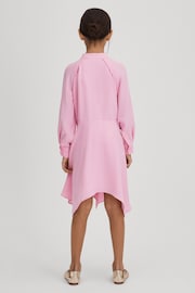 Reiss Pink Erica Junior Zip Front Asymmetric Dress - Image 4 of 6