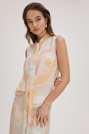 Florere Printed Tie Neck Top - Image 1 of 6