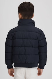 Reiss Navy Mist Teen Padded Faux Fur Coat - Image 5 of 6