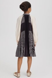 Reiss Navy Bay Senior Printed Pleated Dress - Image 5 of 6