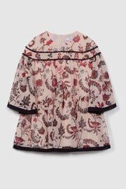 Reiss Pink Talitha Teen Printed Bell Sleeve Tiered Dress - Image 2 of 6