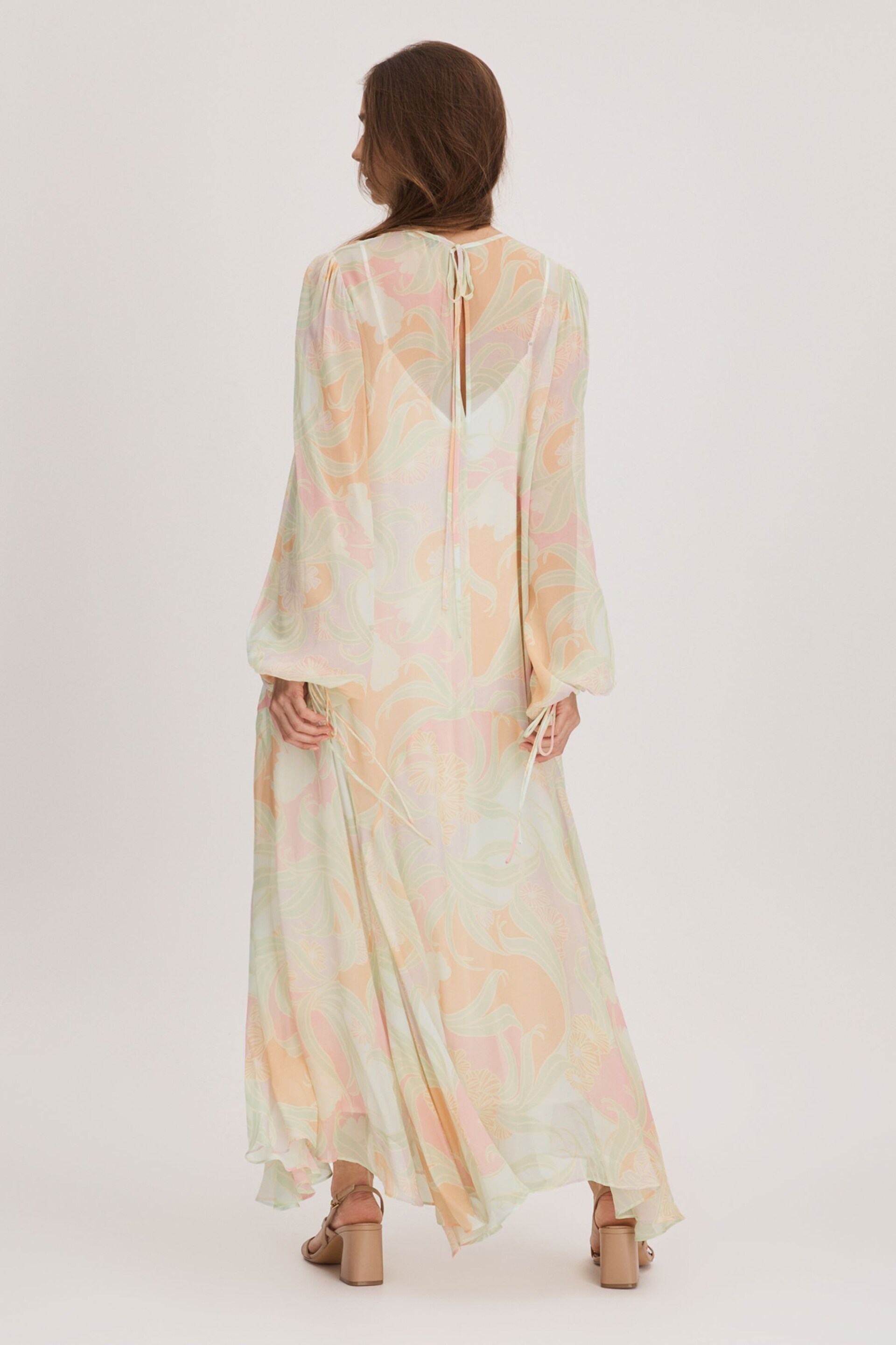 Florere Sheer Asymmetric Midi Dress - Image 2 of 5