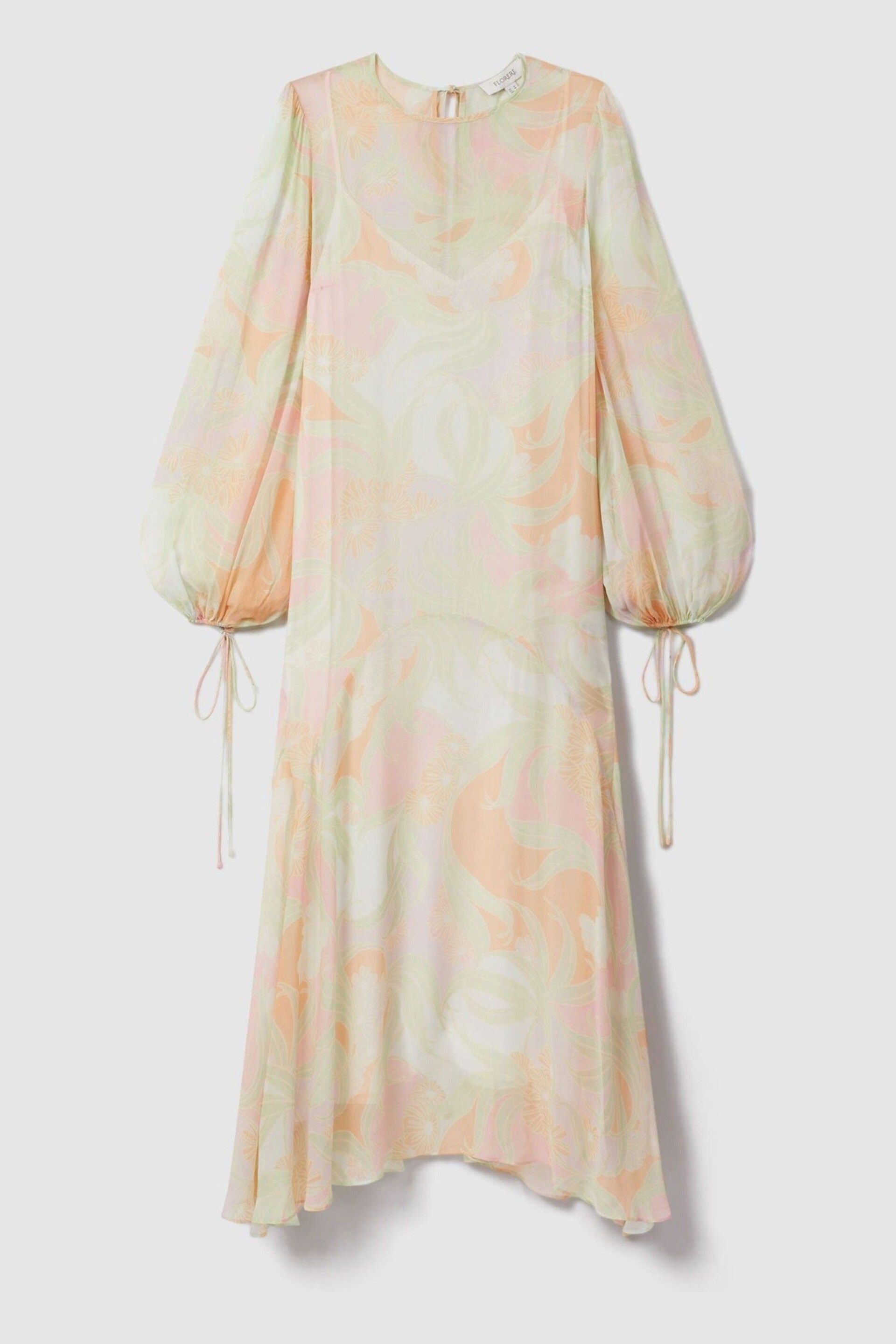 Florere Sheer Asymmetric Midi Dress - Image 4 of 5