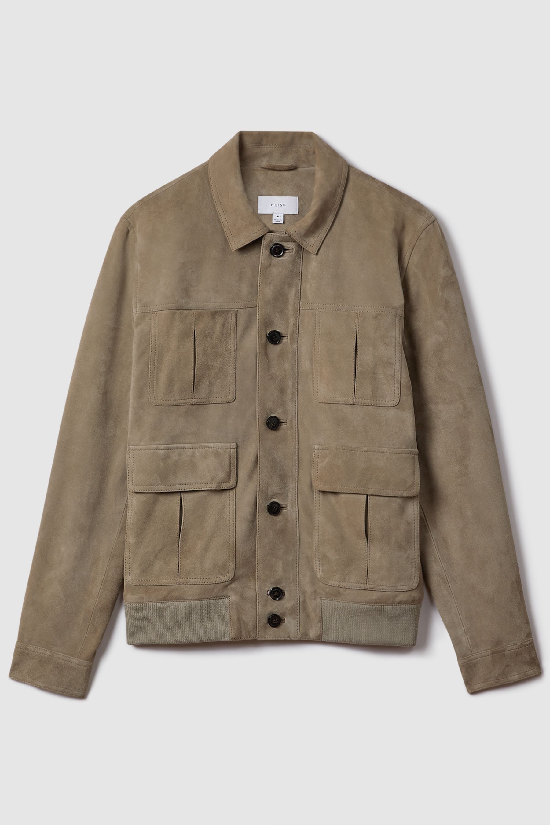 Buy Reiss Pistachio Thomas Suede Chest Pocket Jacket from the Next UK online shop