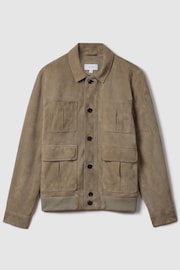 Reiss Pistachio Thomas Suede Chest Pocket Jacket - Image 2 of 6