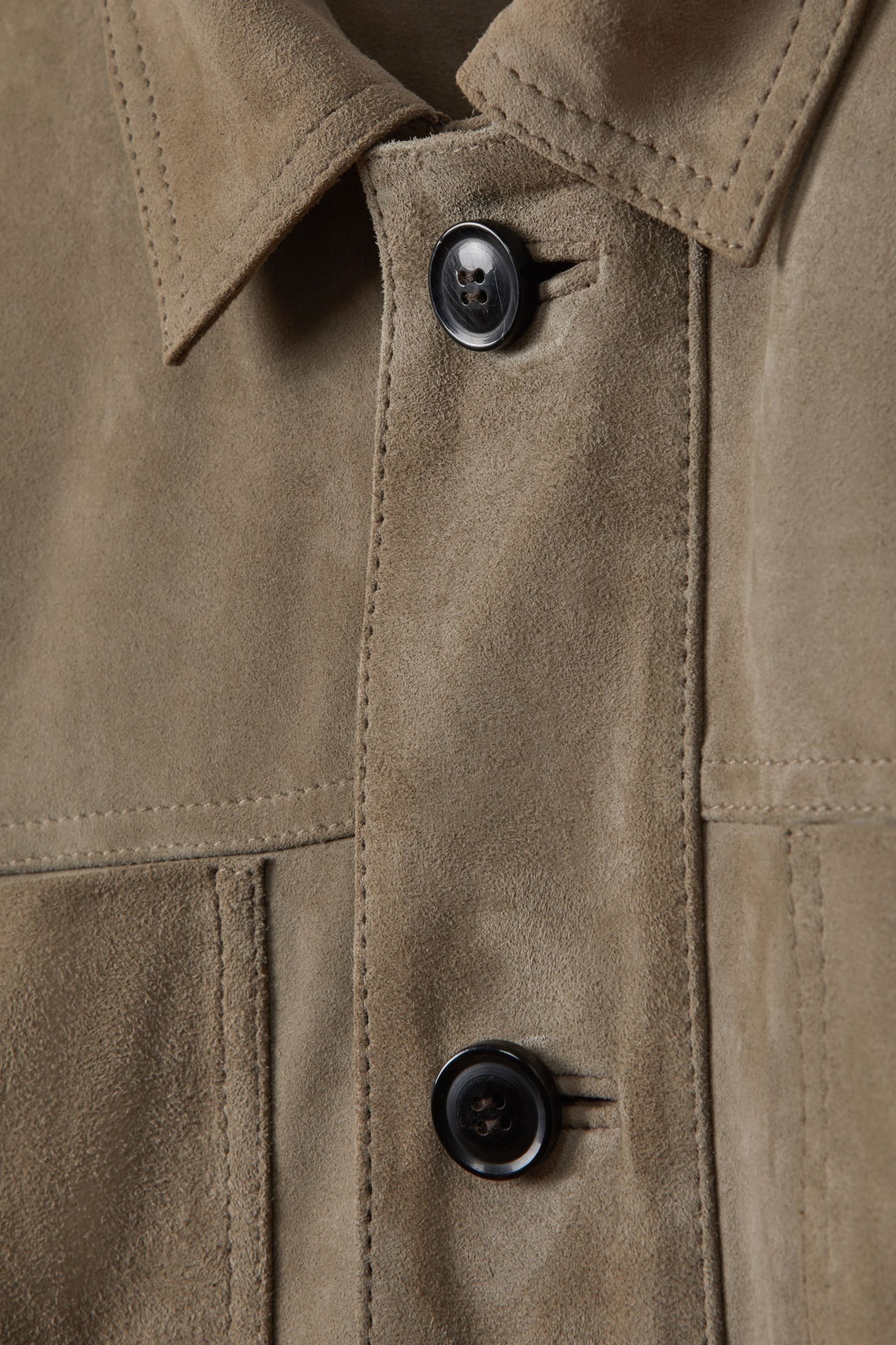 Reiss Pistachio Thomas Suede Chest Pocket Jacket - Image 6 of 6