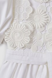 Reiss Ivory Dannie Junior Embroidered Puff Sleeve Dress - Image 6 of 6