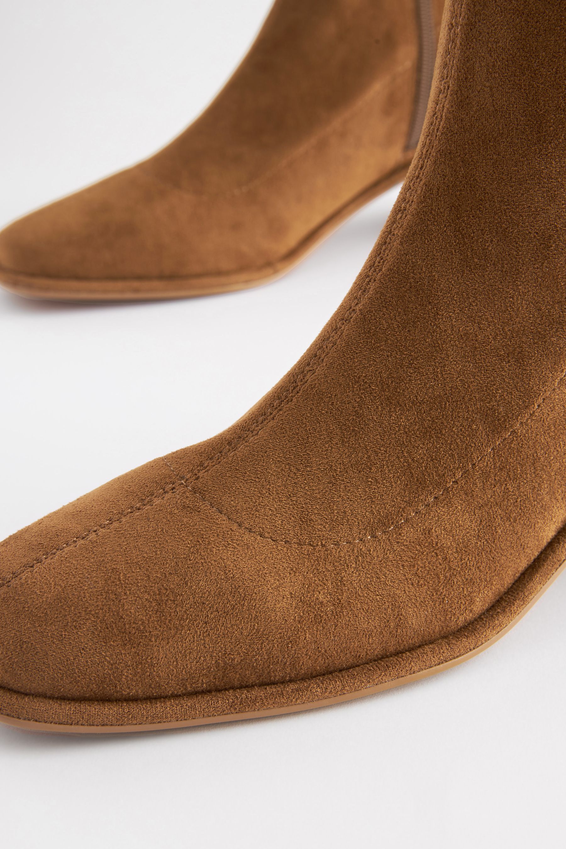 Tan Brown Forever Comfort Sock Ankle Boots