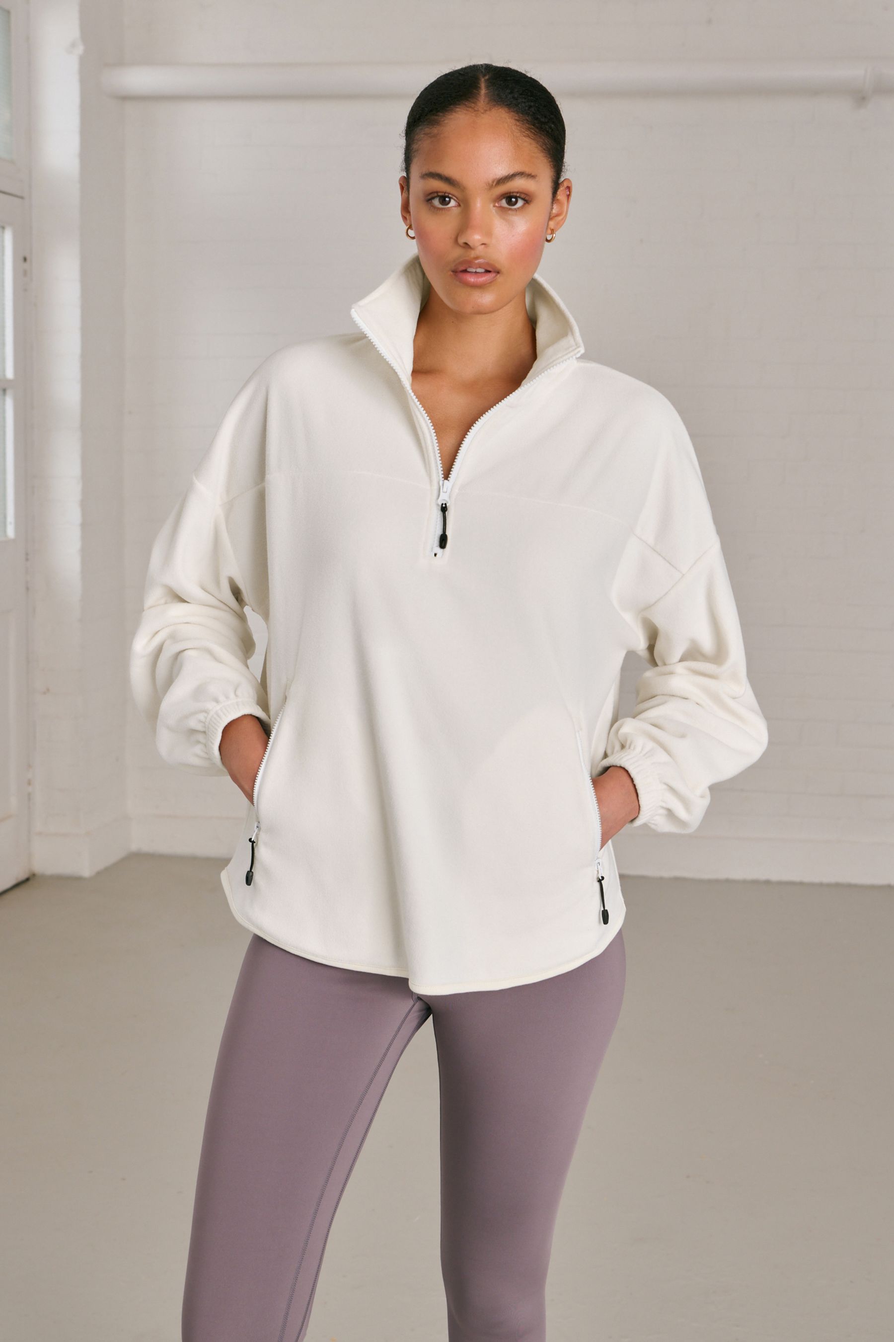 Cream quarter zip discount